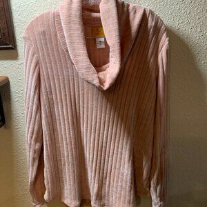 NWT Ruby Rd Ladies Medium Pink Cowlneck Sweater